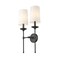 Z-Lite Emily 2 Light Wall Sconce, Matte Black & Off White 3033-2S-MB - alternate 1